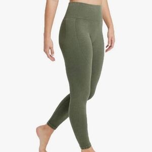 JoyLab Women's High Rise Ribbed 7/8 Leggings Olive Green Size Large Athletic